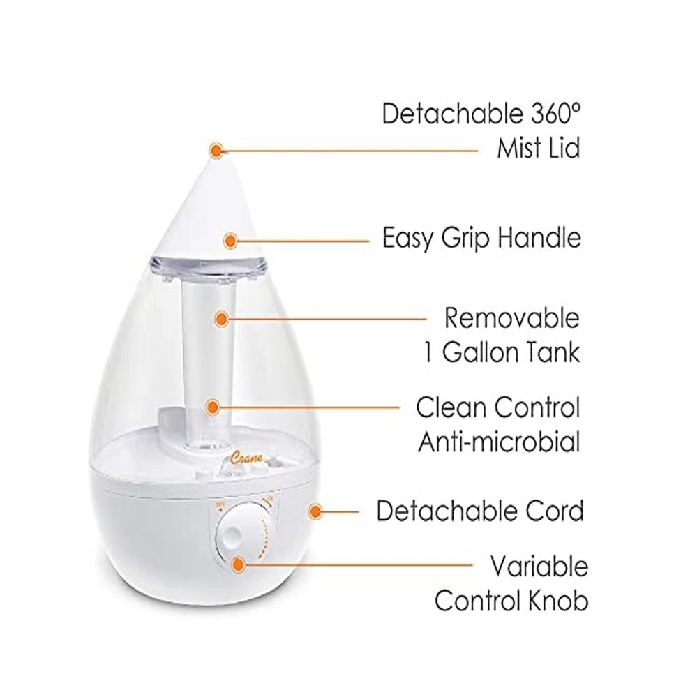 Crane Drope Shape HumidifierClear/White EE5301 CW