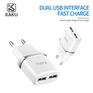 Kaku 2.4A EU Authority Power Dual USB Port Travel Wall Charger Adapter - Free ESET Mobile Security