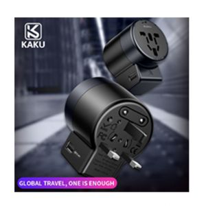 Kaku Travel Adapter Power Adaptor Multi Plugs UK/EU/AUS/US All In One Socket 2 USB Outlet Wall Charger 