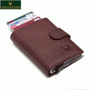 WILDHORN Nepal® RFID Protected Unisex Genuine Leather Card Holder (Brown)