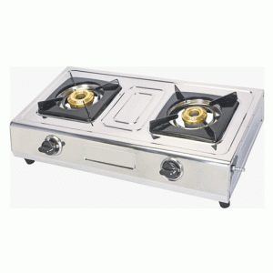 Yasuda YS-DB06 Flames 2 Burner Basic Stainless Steel Non Magnetic Gas Stove