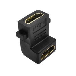 HDMI 90° L Shape Female to Female Coupler Cable Extend Adapter Gold Plated Connector with 4K & HDR Support