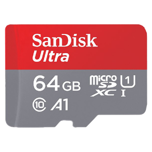 SanDisk 64GB Ultra A1,U1, C10 MicroSDHC UHS-I Genuine Memory Card- 100MB/s, Full Hd (4K) Videos