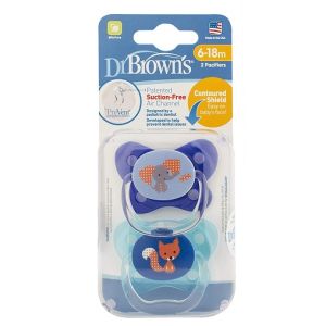 Dr. Brown's Prevent Butterfly Pacifier Stage 2 Blue 2-Pack PV22401-P4- 6-18m