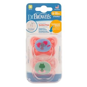 Dr. Brown's Prevent Butterfly Pacifier Stage 2 Pink 2-Pack PV22301-P4- 6-18m