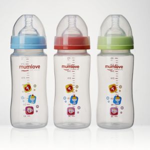 Mumlove Wide Neck Silicone Nipple (BPA Free) Eco-friendly Food Grade PP Baby Feeding Bottle 300ml