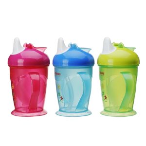 Mumlove Baby Drinking Training Silicone Straw Cup 180ml Clear Acrylic Sippy Bottle with Handle (C1326)