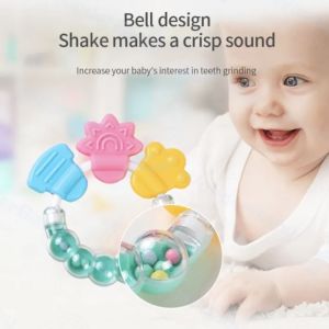 CozyKids - Baby 2 In 1 Silicone Rattle Teether Toy ( BPA Free )