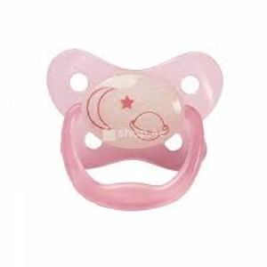 Dr. Brown's Prevent Glow In The Dark Butterfly Shield Pacifier -Stage 2 (6-12M), Pink (Moon & Stars) PV21007-ES