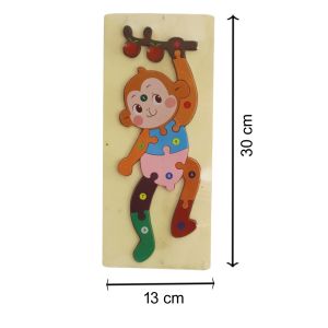 Wooden Shaped Monkey, Numerical Number (1-10) Early Education Cognition Toy Jigsaw Montessori Puzzle for Kids