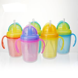 Mumlove Colourfull Softy Straw Sipper Cup (1pc) 270ml, Baby Training Drinking Cup with Handle - BPA Free