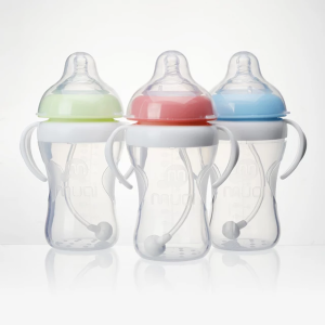 Mumlove 'B6047' 240ml BPA Free Full Body Silicone Milk Feeding Calabash Bottle with Handle for Baby