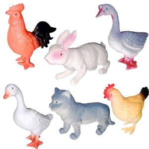 Set of 6 Tiny Domestic Animals Educational Toys