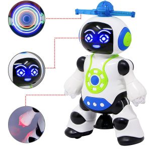 Children's Electric 'Battery Operated' 360° Body Spinning Dancing Robot Toy with 3D Colorful Flashing Lights and Music- Non Toxic