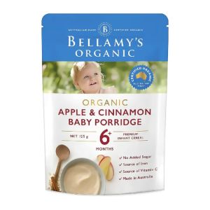 Bellamy's Organic Apple and Cinnamon Baby Porridge 125Gm (6 months+)