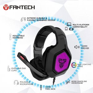 Fantech Mh83 Adjustable Over Ear Gaming Headphone