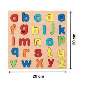 Montessori Colorful Wooden Square Shape Small English Alphabet abcd Puzzle (20×20 cm)