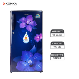 Konka 195Ltrs. Single Door Refrigerator KRF/KRFF195W/B