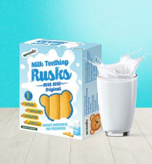 Natufoodies Milk Teething Rusks - Original Flavor 90Gm