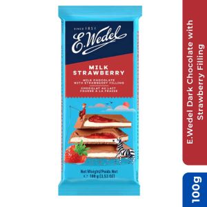 E.Wedel Dark Chocolate with Strawberry Filling 100Gm