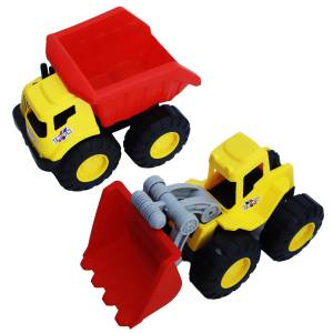 2-Piece Combo Set of Monster Dumper Truck & Bulldozer Toy for Baby & Toddlers