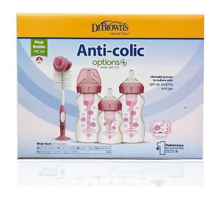 Dr Brown's PP Wide-Neck Anti-Colic Options + Baby bottle Pink Gift Set Wb03610-Intlx
