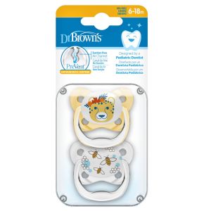 Dr Brown's Prevent Butterfly Soother Stage 2 Yellow 2-Pack Pv22302-Spx (6-18m)