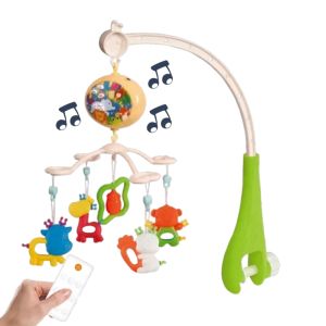 Happy Bed Bell Baby Musical Auto Swing Hanging Toy 360° Rotatable Rattle with Remote Control