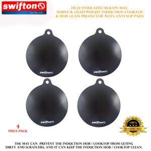 Swifton 4 Piece Heat-insulated Silicon Mats, Simple & Lightweight Induction Cooktop & Hob Glass Protector Mats Anti-Slip Pads.