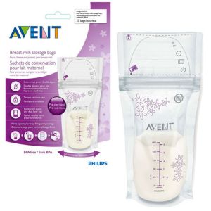 Philips Avent Breast Milk Storage Bags 25 Count 6oz/180ml, SCF603/25